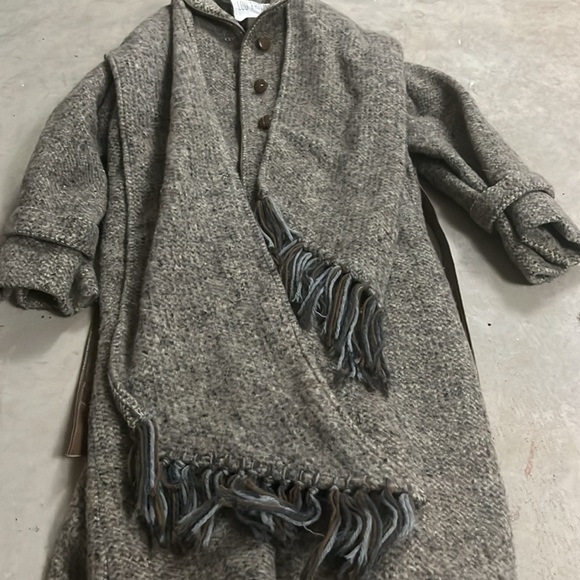 Vintage 50s Belted  Tweed Swing Jacket Wool Pea Coat Rare Antique Lou Fritzel - Picture 15 of 15